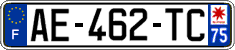 French license plate, SIV (ordinary)