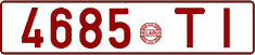 License plate Belarus, Cars (1992)