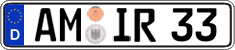 German license plate, Regular plates