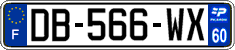 French license plate, SIV (ordinary)