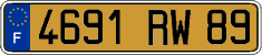 French license plate, FNI