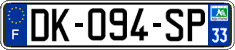 French license plate, SIV (ordinary)