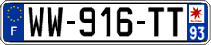 French license plate, SIV (temporary)