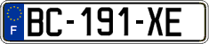 French license plate, SIV (ordinary)