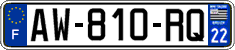French license plate, SIV (ordinary)