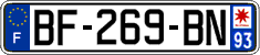 French license plate, SIV (ordinary)