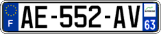 French license plate, SIV (ordinary)