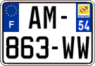 French license plate, SIV (ordinary)