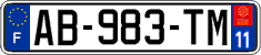 French license plate, SIV (ordinary)