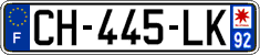 French license plate, SIV (ordinary)