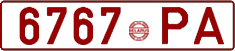 License plate Belarus, Cars (1992)