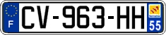 French license plate, SIV (ordinary)