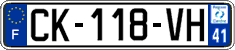 French license plate, SIV (ordinary)