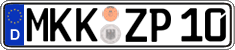 German license plate, Regular plates