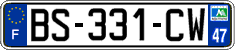 French license plate, SIV (ordinary)