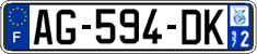 French license plate, SIV (ordinary)