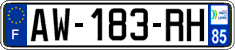 French license plate, SIV (ordinary)