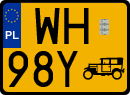 License plates of Poland, Oldtimers
