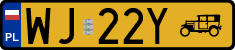 License plates of Poland, Oldtimers