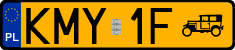 License plates of Poland, Oldtimers