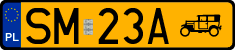 License plates of Poland, Oldtimers