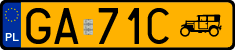 License plates of Poland, Oldtimers