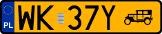 License plates of Poland, Oldtimers