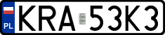 License plates of Poland, Regular car plates