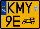 License plates of Poland, Oldtimers