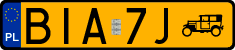 License plates of Poland, Oldtimers