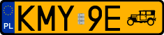 License plates of Poland, Oldtimers