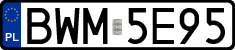 License plates of Poland, Regular car plates