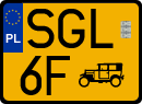 License plates of Poland, Oldtimers