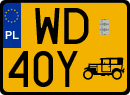 License plates of Poland, Oldtimers