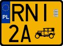 License plates of Poland, Oldtimers