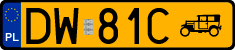 License plates of Poland, Oldtimers