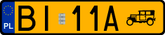 License plates of Poland, Oldtimers