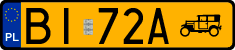 License plates of Poland, Oldtimers