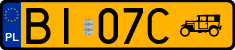License plates of Poland, Oldtimers