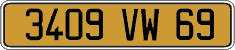 French license plate, FNI