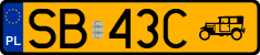 License plates of Poland, Oldtimers