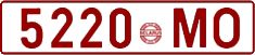 License plate Belarus, Cars (1992)