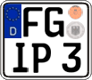 German license plate, Regular plates