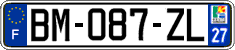French license plate, SIV (ordinary)
