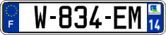 French license plate, SIV (garage)