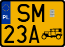 License plates of Poland, Oldtimers
