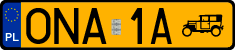 License plates of Poland, Oldtimers
