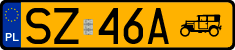 License plates of Poland, Oldtimers