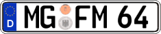 German license plate, Regular plates
