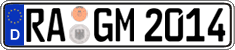 German license plate, Regular plates